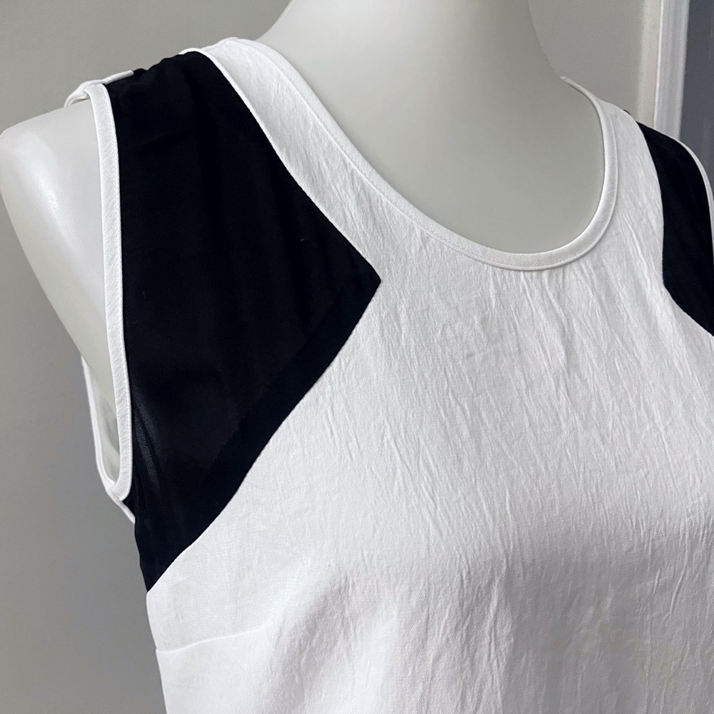 Waverly Grey Black and White Contrast Mini Dress Colorblock Chic Workwear - Picture 6 of 9